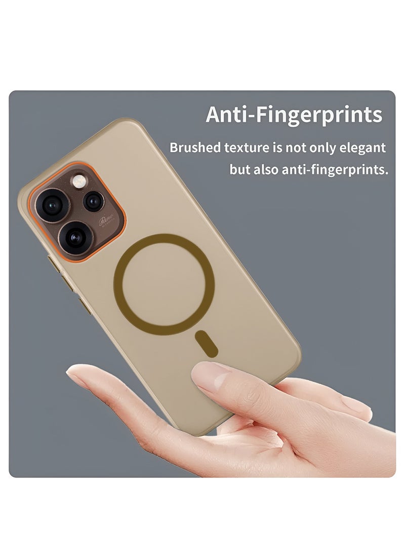 Wtech Oppo Reno15 5G 2025 Hybrid Translucent Magsafe with Magnetic Charging Raised Camera Lips Elegant Look Case Cover (MCMPMN) - Brown - Image 4