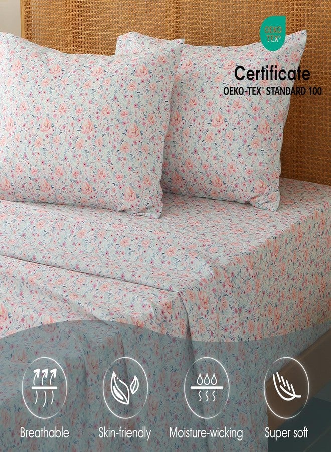 HYPREST Floral Sheets King, Vintage Soft Breathable Farmhouse 4pcs Bed Sheet Sets,18 inches Deep Pocket Sheets - Image 2