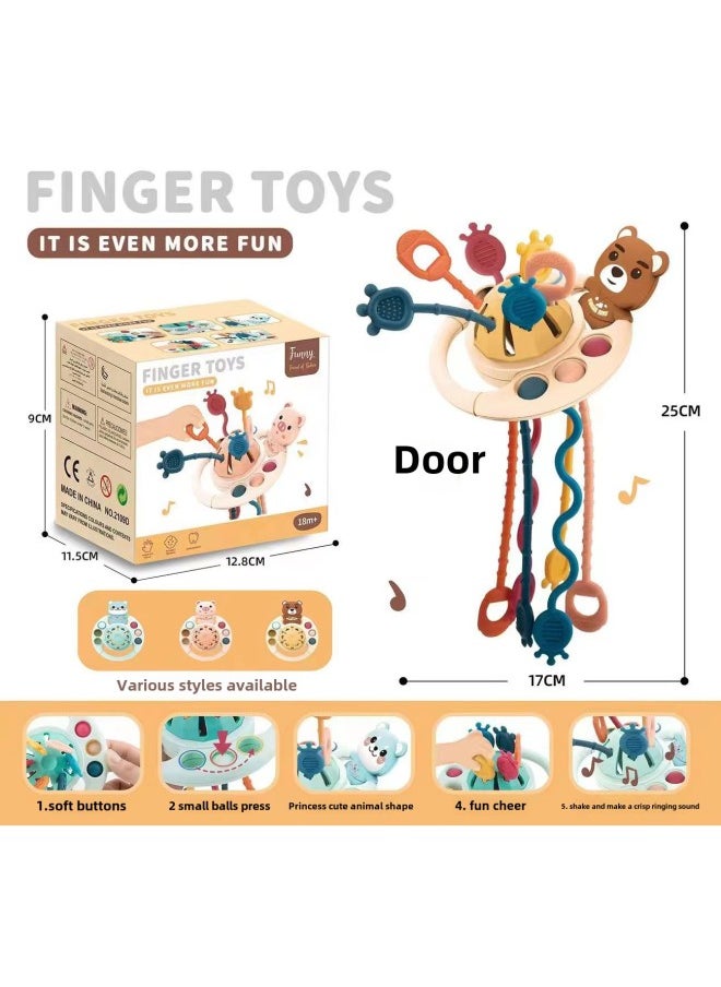Generic - Baby Puzzle Fun Finger Lala Le Press Training Hand-eye Coordination Hand Fine Movements Early Education Tooth Gel-Color:Brown Bear-Specifications:High Quality Silicone Material, All Environmental Protection, Can Be Tested/boxed - Image 1