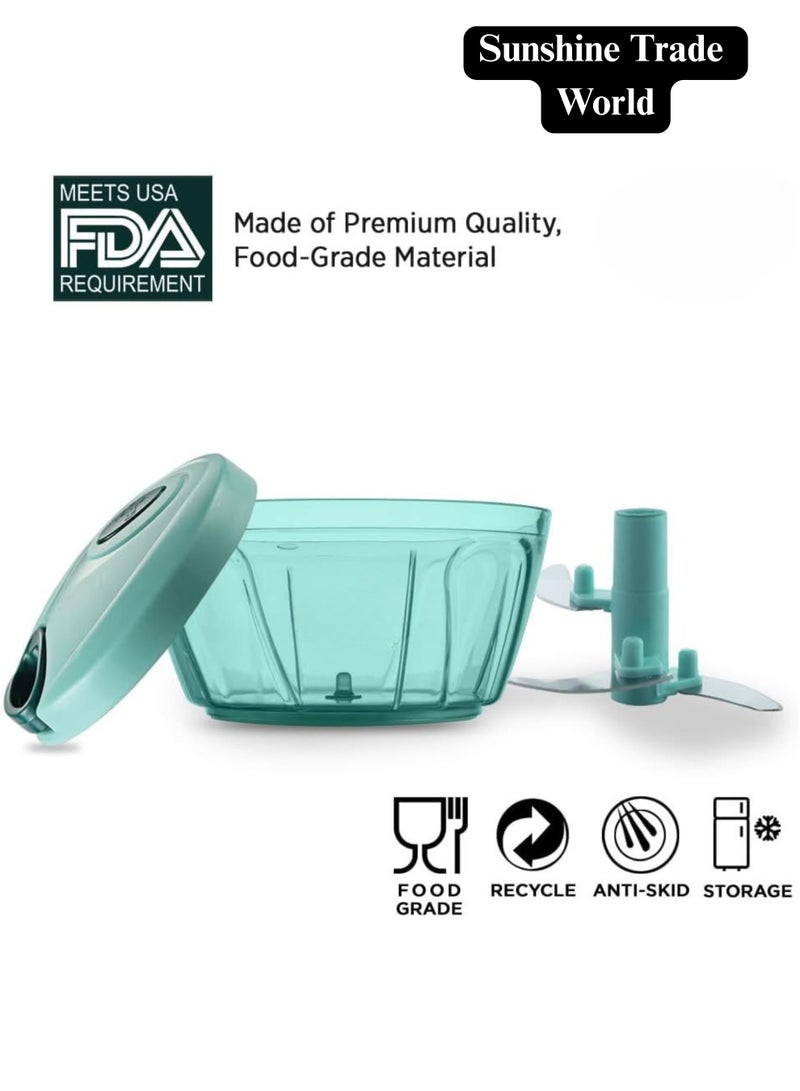 Sunshine Trade World Stovekraft Handy Mini Plastic Chopper – Compact Food Cutter, 13x13x10cm, Durable & Easy to Use, Green - Image 2