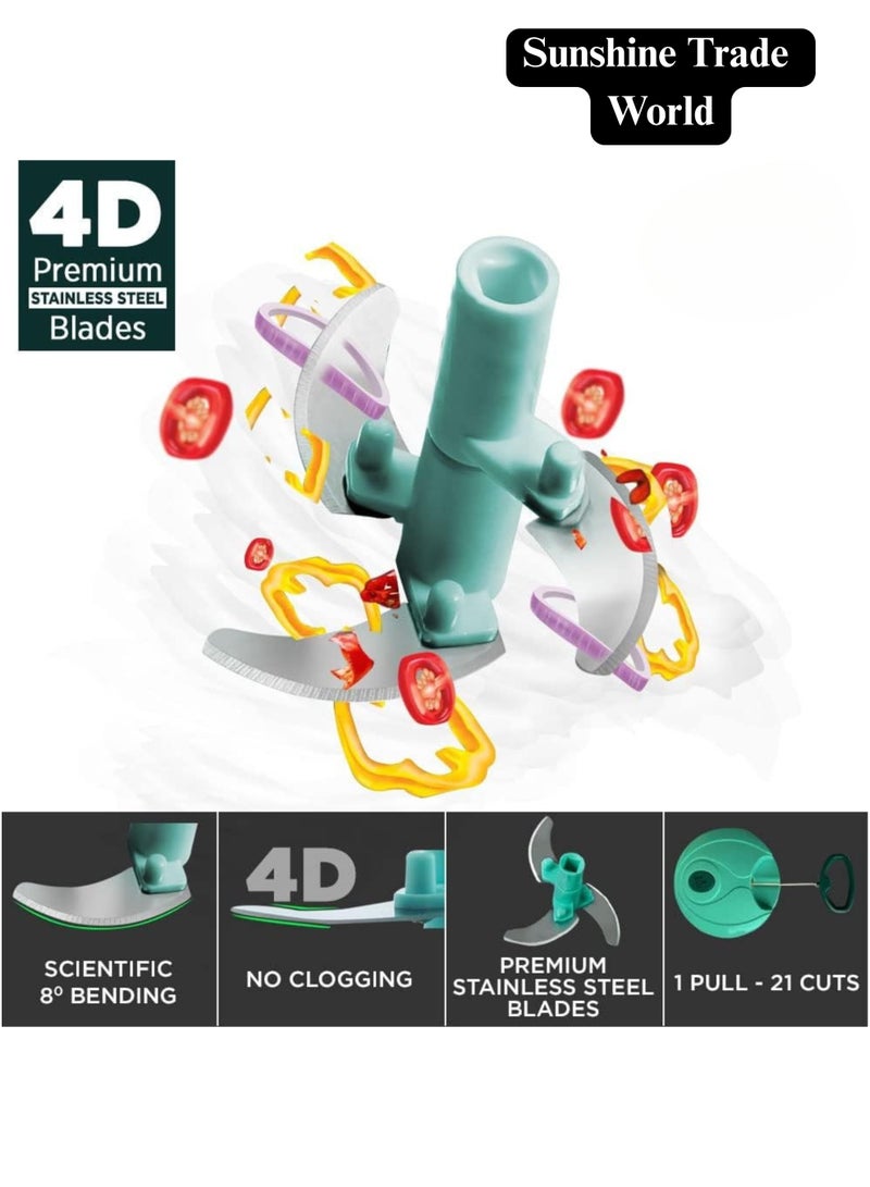 Sunshine Trade World Stovekraft Handy Mini Plastic Chopper – Compact Food Cutter, 13x13x10cm, Durable & Easy to Use, Green - Image 4