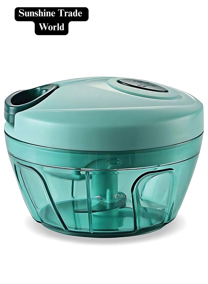 Sunshine Trade World Stovekraft Handy Mini Plastic Chopper – Compact Food Cutter, 13x13x10cm, Durable & Easy to Use, Green - Image 1