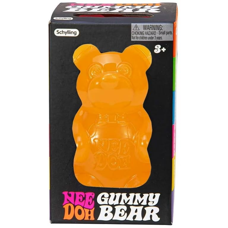 سكايلينغ Schelling Needoh Gummy Bear - لعبة تململ الحسية مع ملء تشبه الهلام - 3.5 "" طويل القامة - برتقالي (حزمة 1) - Image 3
