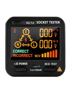 KASTWAVE Outlet Tester EBTN LCD with Voltage Display RCD Receptacle Socket Tester Circuit Analyzer Polarity Detector Leakage Tester Electricity Line Fault Checker 8 Visual Indications  - Image 1