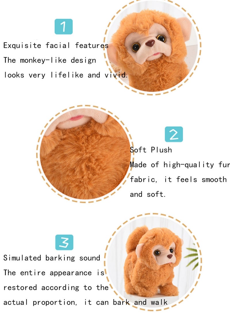 Yellow Monkey Electronic Plush Toy Simulates Calls, Can Walk And Wag Its Tail, Plush Interactive Toy Suitable For Children And Babies