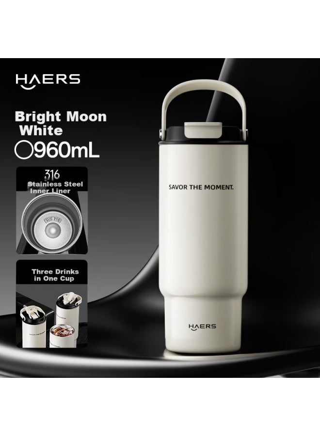 Haers Insulated Tumbler 316 Stainless Steel Large Capacity Car Straw Water Bottle Portable For Men And Women - Image 2