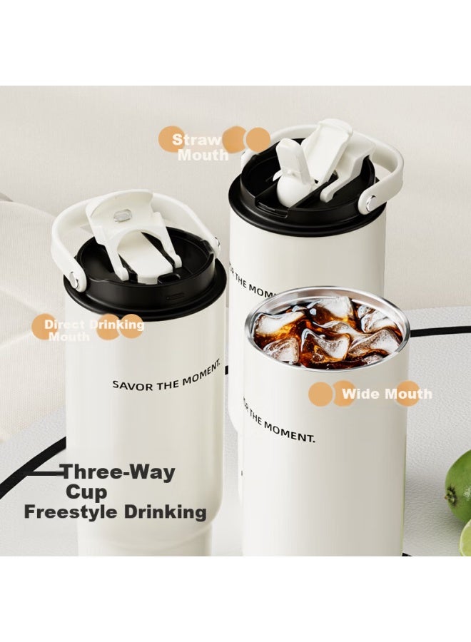 Haers Insulated Tumbler 316 Stainless Steel Large Capacity Car Straw Water Bottle Portable For Men And Women - Image 1