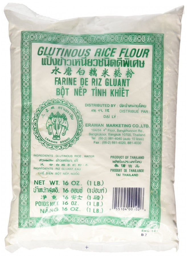 ERAWAN, Dried Sweet 2x 1 Lb Traditional Water Milled, Glutinous Rice Flour, 32 Ounce - Image 1