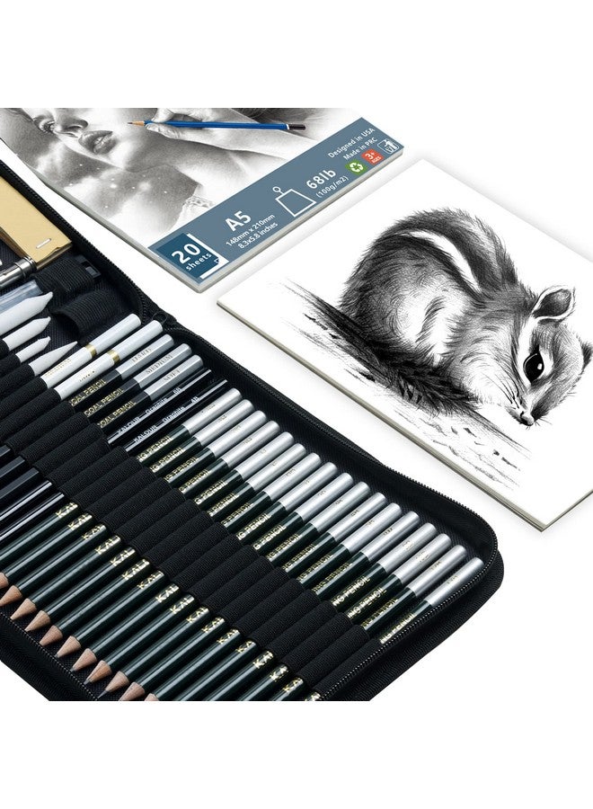 KALOUR 54Pack Sketch Drawing Pencils Kit With Sketchbookinclude Graphitecharcoal Pencils And Artists Toolspro Art Drawing Supplies For Adults Kids Beginnersideal For Sketching Shading - Image 2
