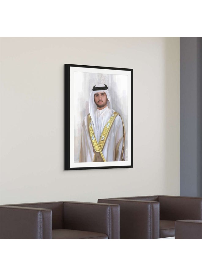 Art Decor Framed Fine Art Portrait Print of Sheikh Maktoum bin Mohammed Al Maktoum Office Wall Art Home Living Room Bedroom Décor - Image 2