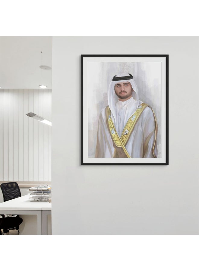 Art Decor Framed Fine Art Portrait Print of Sheikh Maktoum bin Mohammed Al Maktoum Office Wall Art Home Living Room Bedroom Décor - Image 3