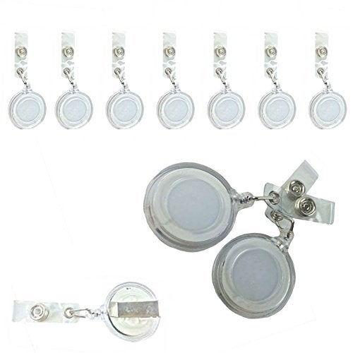 Drasawee 50 Pcs Per Pack New ID Badge Holder Reel Retractable Key Clip Wholesale Price White - Image 5