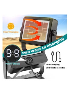 ZLH HITY 100W LED Solar Work Light, 10000LM Rechargeable Flood Light Magnetic Worklight with 5 Modes, IP66 Waterproof Portable Solar Outdoor Working Light for Camping, Building, Workshop, Garage, Emergency  - Image 2