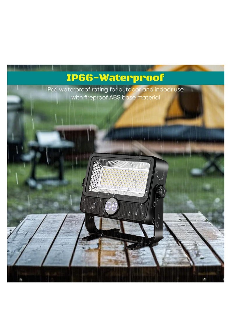 ZLH HITY 100W LED Solar Work Light, 10000LM Rechargeable Flood Light Magnetic Worklight with 5 Modes, IP66 Waterproof Portable Solar Outdoor Working Light for Camping, Building, Workshop, Garage, Emergency  - Image 5