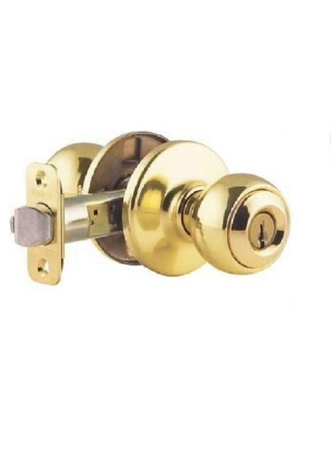 Kwikset Keyed Entry Door Lockset Eclipse Fin - Golden - Image 1