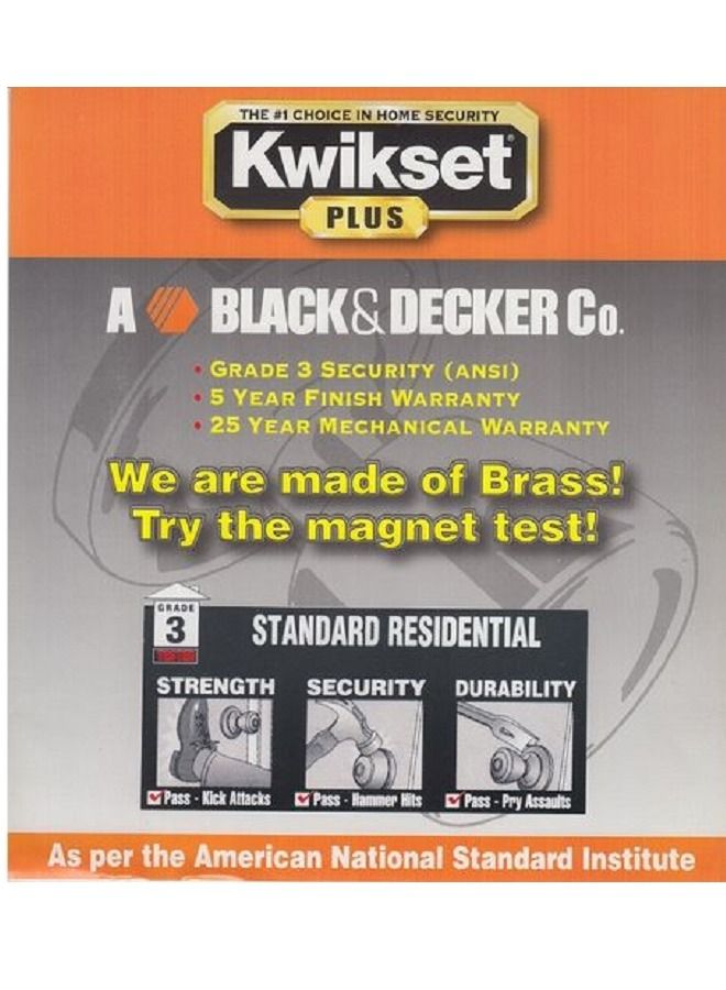 Kwikset Keyed Entry Door Lockset Eclipse Fin - Golden - Image 5