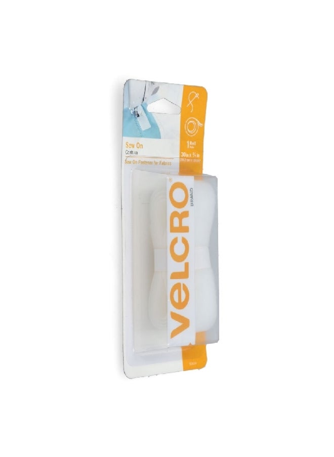 Velcro - Strong and Secure Hold Sew On Fabric Fastener Tape White 30 x 3/4 Inch 90030 - Image 1
