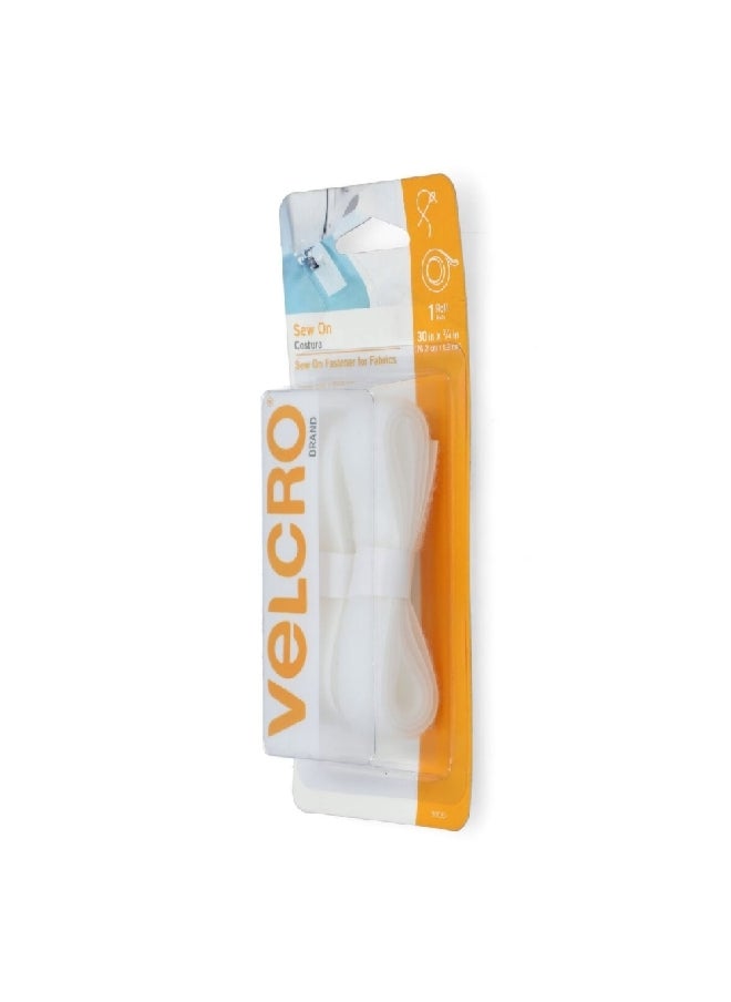 Velcro - Strong and Secure Hold Sew On Fabric Fastener Tape White 30 x 3/4 Inch 90030 - Image 1
