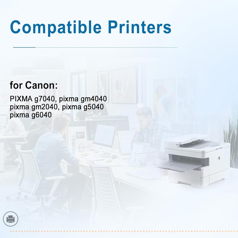بريتمور مجموعة حبر GI-40 متعددة الألوان 4 ألوان متوافقة مع Canon GI-40 GI 40 لطابعات Canon PIXMA G6040 G5040 GM2040 G7040 GM4040 تطبع حتى 8000 صفحة (أسود صبغي سماوي أرجواني أصفر) - Image 2