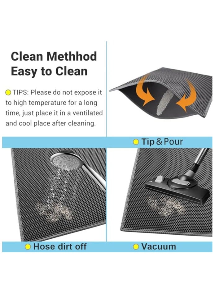 عام سجادة مزدوجة الطبقة لحماية القطط من التبول، عازلة للماء ومصممة لاحتجاز الفضلات، عبوة واحدة. - Image 5