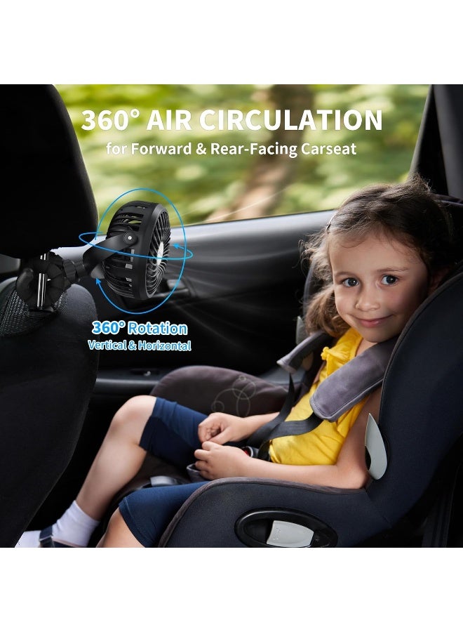 AMACOOL Battery Operated Stroller Fan Flexible Tripod Clip On Fan with 3 Speeds and Rotatable Handheld Personal Fans for Car Seat Crib Bike Treadmill (Black) - Image 4