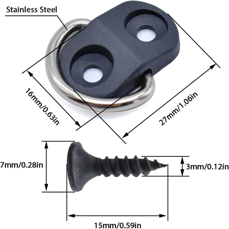 D-Ring Tie Downs Anchor 4 Pcs Car Trunk Floor Net Hook Accessories, Fixing Ring-Shaped Hook, Used to Fix Flat Screens with A Mesh Device. - Image 3