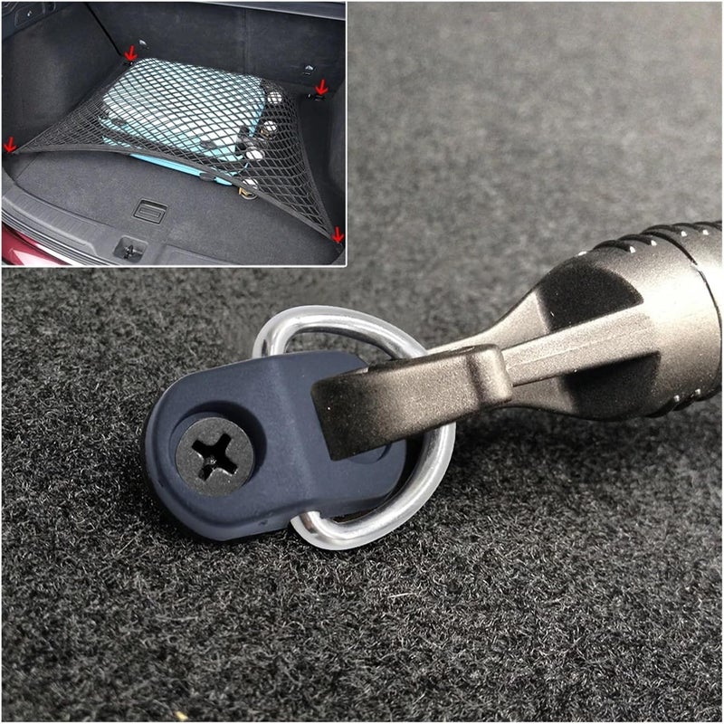 D-Ring Tie Downs Anchor 4 Pcs Car Trunk Floor Net Hook Accessories, Fixing Ring-Shaped Hook, Used to Fix Flat Screens with A Mesh Device. - Image 5