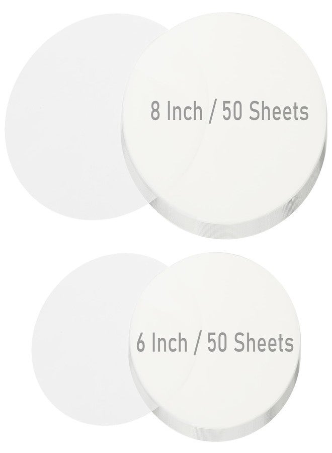 Sliverdew 8 Inch/6 Inch Parchment Paper Sheets, 100 Sheets Disposable Round Baking Paper Precut Parchment Sheets Non Stick Cake Pan Liners for Pizza Maker Pan, Tortilla Press, Cookies, Air Fryer, Cake Making - Image 1