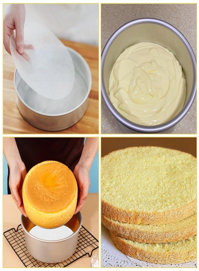 Sliverdew 8 Inch/6 Inch Parchment Paper Sheets, 100 Sheets Disposable Round Baking Paper Precut Parchment Sheets Non Stick Cake Pan Liners for Pizza Maker Pan, Tortilla Press, Cookies, Air Fryer, Cake Making - Image 4