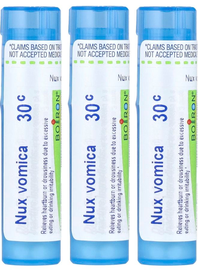 Nux Vomica 30C 3 Tubes Approx 80 Pellets Each