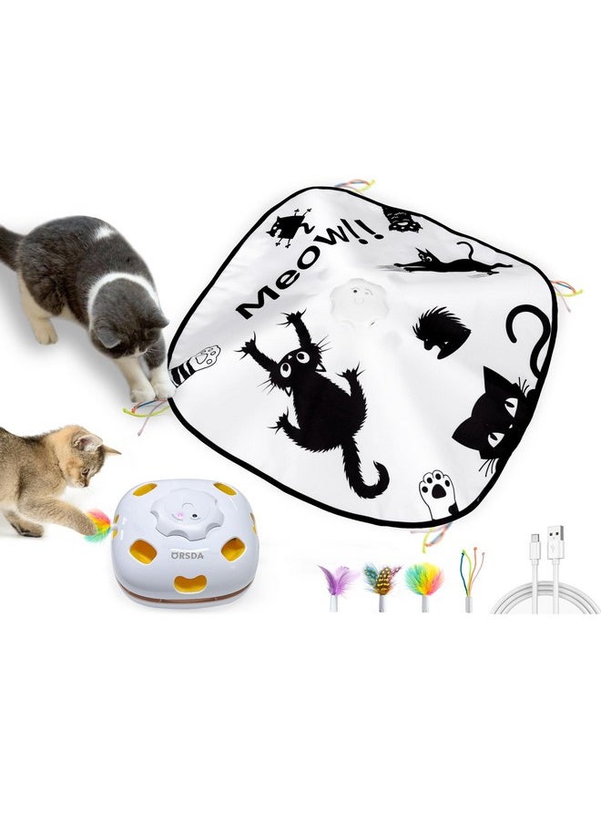 Orsda Cat Toys Rechargeable, 4In 1 Interactive Automatic Indoor Cats Toy With 8 Holes Mice WhackAMole, Hide And Seek Smart Motion Kitten Toys With 5Pcs Diy Replacement Refills  - Image 1