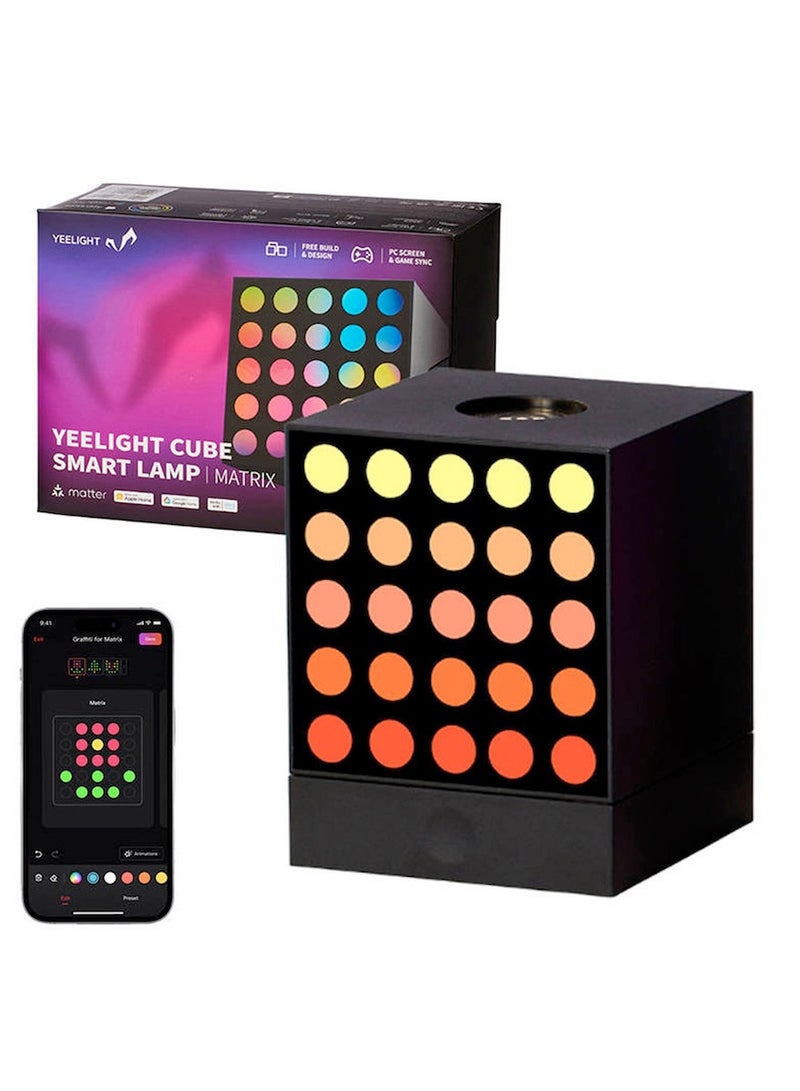يلايت Yeelight Cube Smart Lamp MATRIX Black |YLFWD-0010  - Image 1