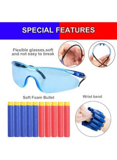 POKONBOY POKONBOY Party Supplies Compatible with Nerf Guns, 10 Sets Kids Blaster Guns Birthday Party Favors Accessories with Face Mask, Refill Darts, Tactical Glasses and Wrist Bands for Two Teams  - Image 4