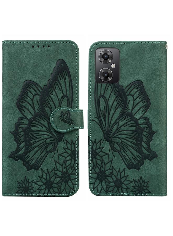 The Bros Case For Xiaomi Poco M4 5G Retro Skin Feel Butterflies Embossing Horizontal Flip Leather Phone Case