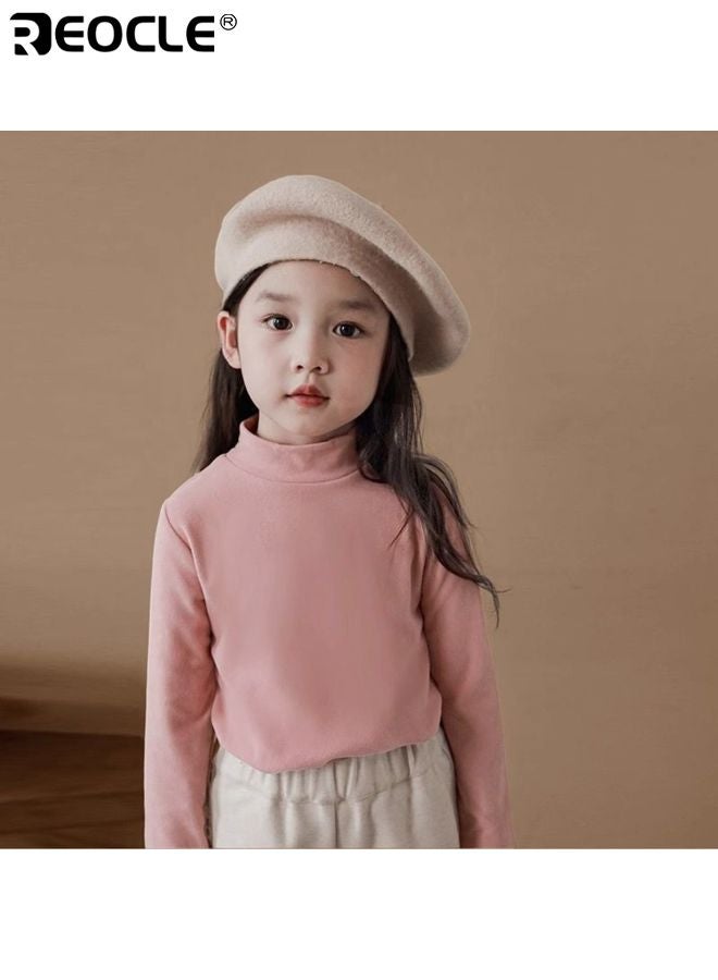 ريوكل قميص حراري للبنات بياقة عالية وتصميم الأشعة تحت الحمراء البعيدة، طبقة أساسية للأطفال مع ميزة مضادة للبكتيريا للدفء في الطقس البارد - Image 3