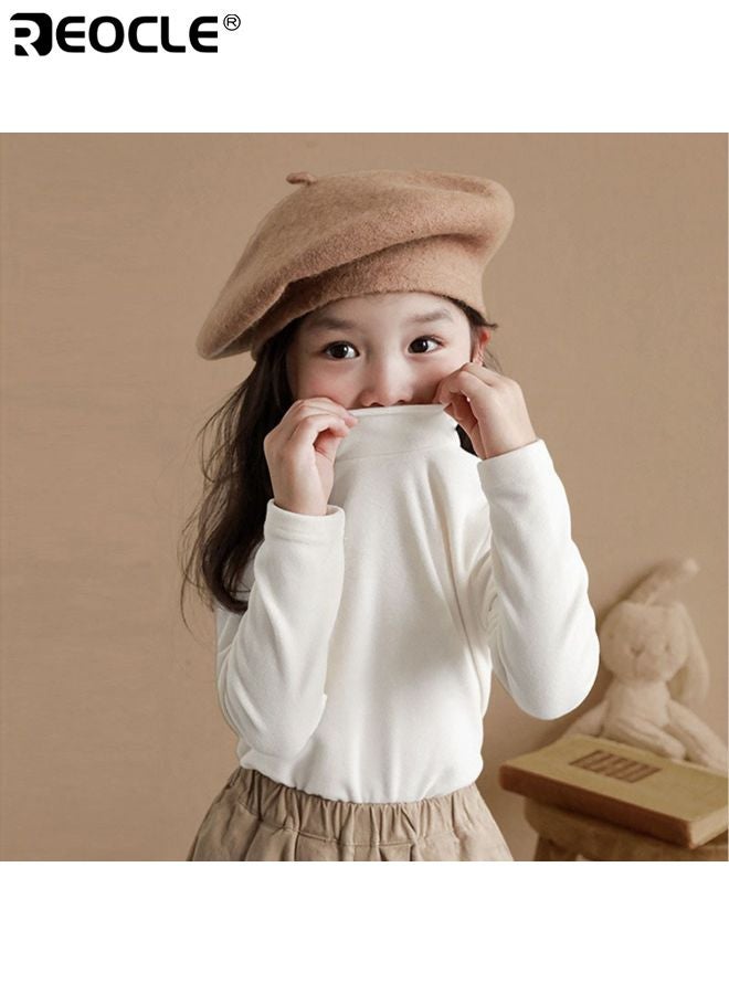 ريوكل قميص حراري للبنات بياقة عالية وتصميم الأشعة تحت الحمراء البعيدة، طبقة أساسية للأطفال مع ميزة مضادة للبكتيريا للدفء في الطقس البارد - Image 4