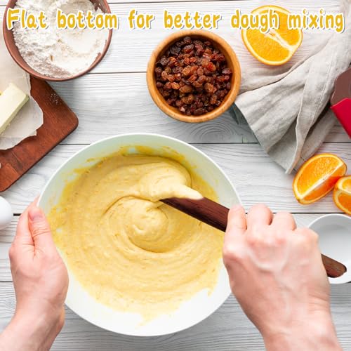 Otuuz 11 Inch Wooden Sourdough Bread Mixing Stir Stick Spurtle Wooden Sourdough Bread Making Tools Paddle Stirring Stick for Kitchen Cooking(Acacia) - Image 4