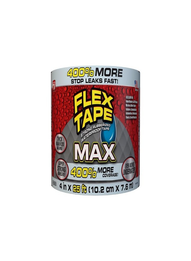 Flex Tape, MAX, Original Thick Flexible Rubberized Waterproof Tape - Seal and Patch Leaks, Works Underwater, Indoor Outdoor - Home RV Roof and Pool Repairs, Clear, 4 in x 25 ft, Pack of 1 - Image 1