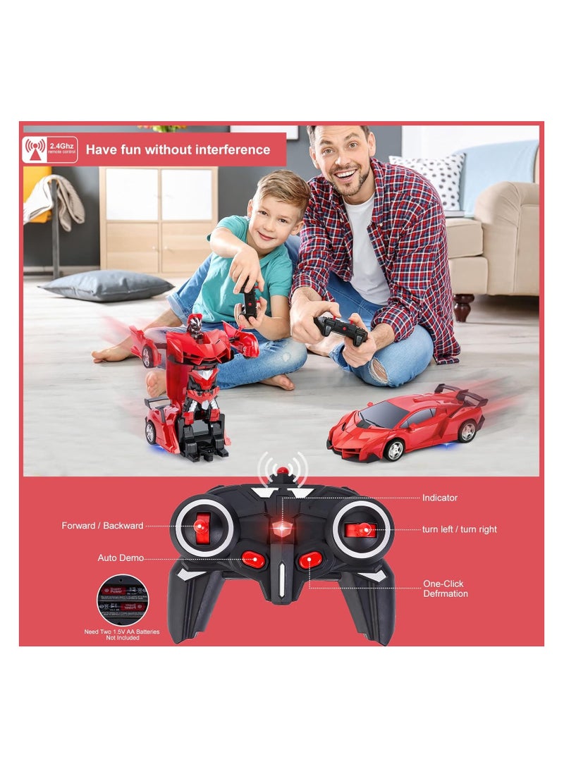 Transformers 4-in-1 RC Car & Robot Toy, Remote Controlled Deformed Cars for Boys & Girls, Ages 4-14, Red - Image 3