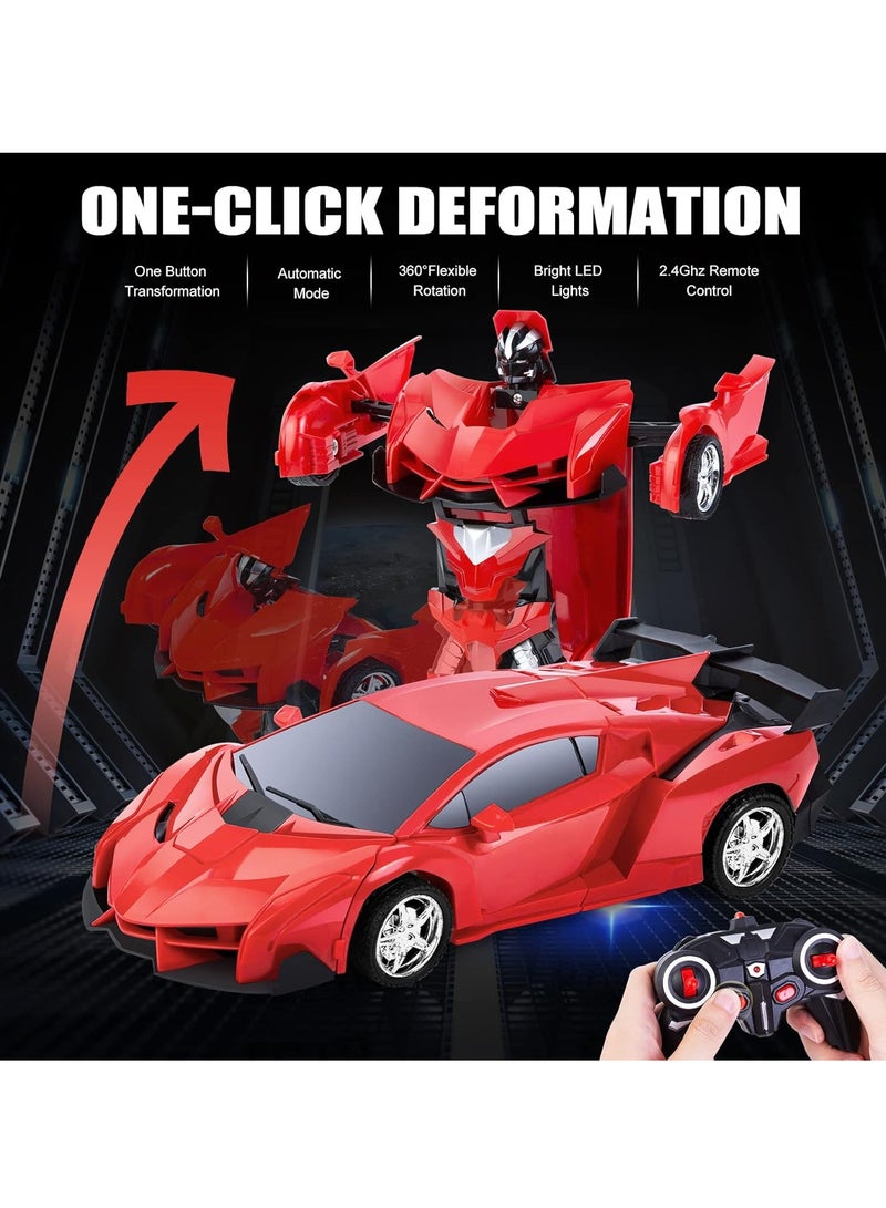 Transformers 4-in-1 RC Car & Robot Toy, Remote Controlled Deformed Cars for Boys & Girls, Ages 4-14, Red - Image 4