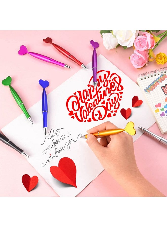 FFNIU 48 Pcs Valentine's Day Pens, Heart Shaped Ballpoint Kids Pens, 1 mm Black Gel Ink Rollerball, Valentine Party Favor Pens for Office School Supply, 8Colors - Image 4