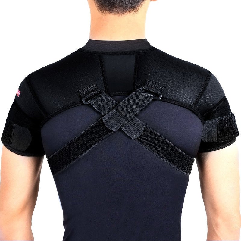 Kuangmi Sport Double Shoulder Support Adjustable Black 1 Piece Large - Image 2