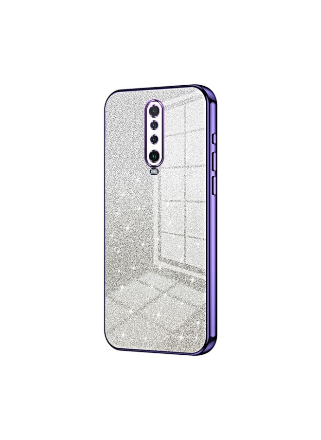 HuHa Case Cover For Xiaomi Redmi K30 / K30 5G Transparent Plating Fine Hole Phone Case Purple 