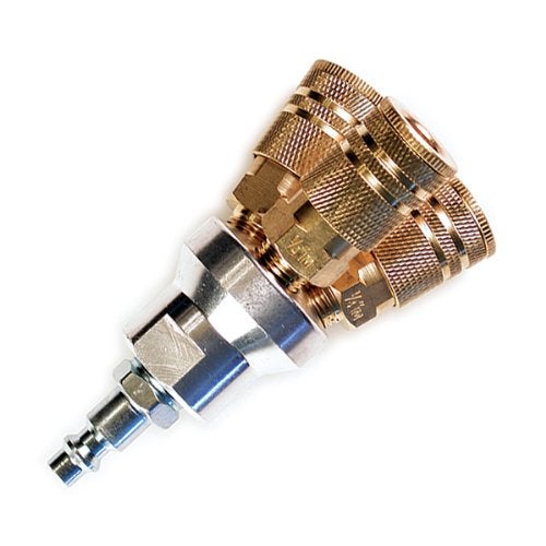 Primefit M1401-5 3-Way Round Air Manifold with (3) 1/4" Industrial 6-Ball Brass Couplers - Image 4