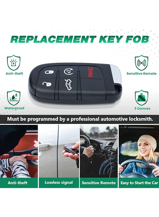 Generic 433Mhz Id46 Chip M3N-40821302 Replacement 4+1 5 Button Smart Remote Key Fob For Chrysler 300 2011-2018  - Image 4