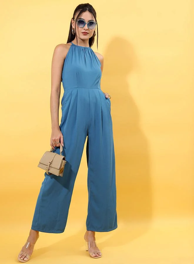 Tokyo Talkies Halter Neck Wide Leg Jumpsuit