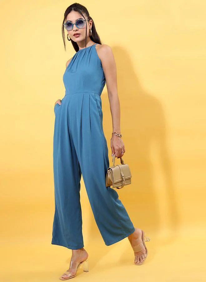Tokyo Talkies Halter Neck Wide Leg Jumpsuit
