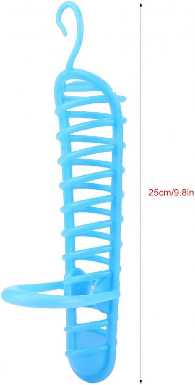 Fdit Parrots Feeder Basket Plastic Food Fruit Feeding Perch Stand Holder for Pet Bird Supplies Fruit Vegetable Millet Container(Blue) - Image 2