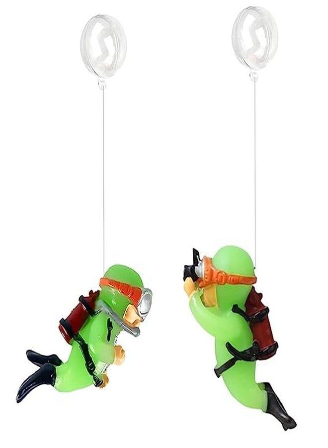 Gartig 2 Pack Aquarium Floating Cartoon Diver Night Glow Resin Aquarium Decorative Items Fish Aquarium Decoration, 7 * 3cm, Floating on Water Aquarium Decorative Items Ornament for Fish Aquarium - Image 1