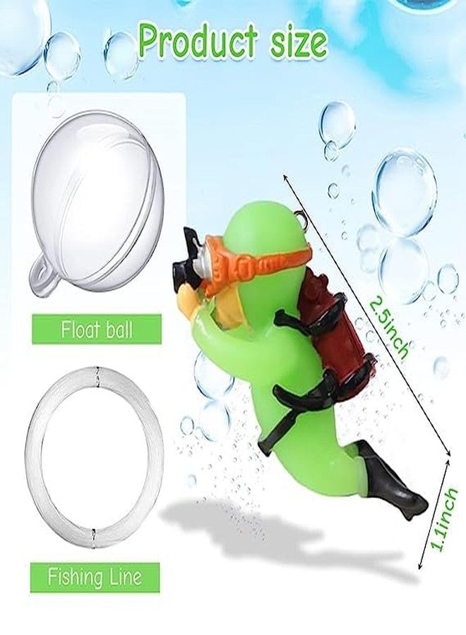 Gartig 2 Pack Aquarium Floating Cartoon Diver Night Glow Resin Aquarium Decorative Items Fish Aquarium Decoration, 7 * 3cm, Floating on Water Aquarium Decorative Items Ornament for Fish Aquarium - Image 4